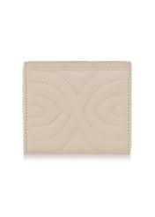 Cream leather card case PORES-0840-12(W23)-02