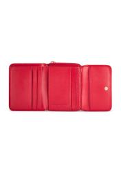 Small red leather women's wallet PORES-0802G-42(Z25), product view inside on white background.