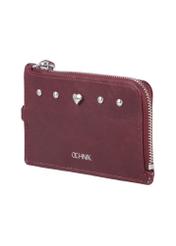 Burgundy women's wallet POREC-0447-4D(Z26), diagonal product view on white background.