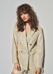 Women's double-breasted gold jacket ZAKDT-0026-80(W23)-01