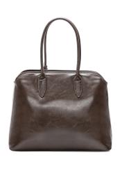 Brown large women's handbag TOREC-1076-89(Z25), product view from the back on a white background.