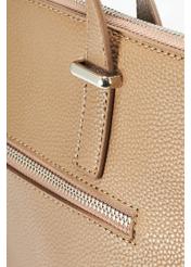 Beige large women's shopper bag TOREC-0953A-81(Z25)