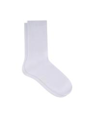 Women's white long socks SKADT-0079-0B(W26), side view of the product on a white background.