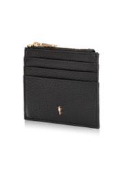 Small women's leather wallet PORES-0806R-99(Z25) diagonal view on white background.
