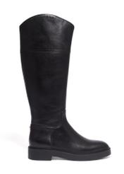Black leather women's boots BUTYD-1288-99(Z26), side view of the product on a white background.