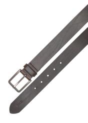 Men's brown leather belt PASMS-0275-1I(W26) - product view from above, on a white background.