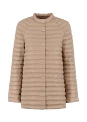 Beige quilted jacket for women KURDT-0428-81(W23)-04