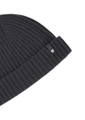Graphite men's cashmere hat CZAMT-0100-9D(Z26), close-up of the product detail on a white background.