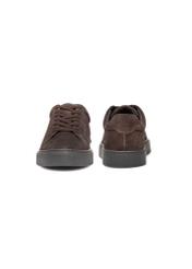 Dark brown leather sports shoes BUTYM-0503A-1I(W26), front and back product view on white background.