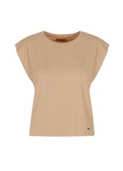 Beige Women's Basic T-shirt TSHDT-0085-80(W22)-03