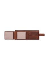Men's leather wallet in cognac color PORMS-0691-1H(W26), product view inside on white background.