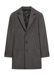 Men's wool herringbone coat PLAMT-0006-9C(Z26), front product view on white background.