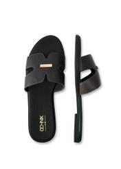 Black women's flip-flops BUTYD-0725D-9I(W26) - front and back view of the product, on a white background.