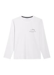 Men's white longsleeve with LSLMT-0014-0A(Z26) print, front product view on a white background.