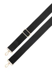 Black women's handbag made of imitation leather TOREC-1261-9I(Z26), view of the product strap on a white background.