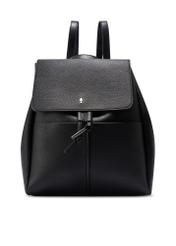 Black medium women's backpack TOREC-1132-99(W26) - front product view, on white background.