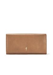Large brown leather women's wallet PORES-0962-1F(W26), front product view on white background.