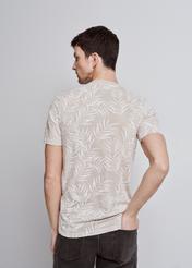 Men's beige print T-shirt TSHMT-0103-81(W24)-02