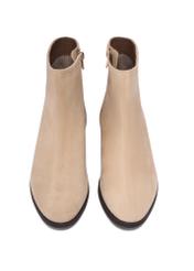 Women's suede ankle boots in cool beige color BUTYD-1193-1K(Z26), front product views on a light background.