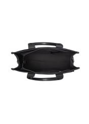 Black cotton women's handbag TOREN-0332-99(W26), product view inside on white background.