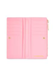 Pink large women's wallet POREC-0406-5B(W26) - open product view from above, on a white background.