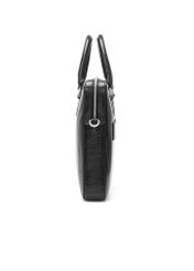 Black leather men's laptop bag TORMS-0506-99(W26) - side product view, on white background.