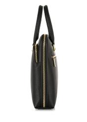 Black women's laptop bag TOREC-0978A-99(Z25) - side product view on white background.