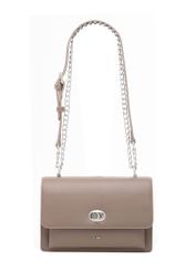 Small women's handbag with an elegant clasp in cool beige color TOREC-1322-1K(Z26) - front product view, on a white background.