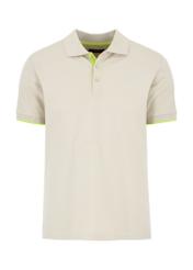 Beige men's polo shirt POLMT-0045A-81(W24)-03