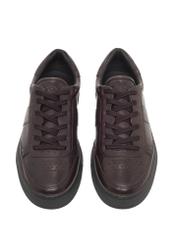 Women's leather sneakers in dark brown color BUTYD-1294-1I(Z26)