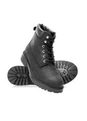 Black leather lace-up men's ankle boots BUTYM-0514-99(Z25)