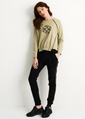 Women's pistachio sweatshirt with monogram BLZDT-0070-55(W23)-02