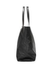 Black large leather shopper bag TORES-1354-99(Z26), side product view on white background.