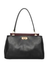 Black women's shoulder bag TOREC-1376-99(Z26), product view from the front on a white background.