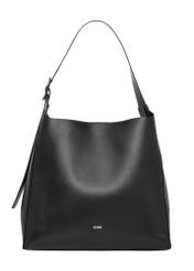 Large black women's shoulder bag TOREC-1337-99(Z26). Front view on a white background.