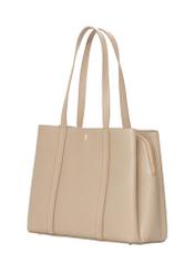 Beige leather shopper bag TORES-1342-1B(Z26), diagonal product view on a light background.