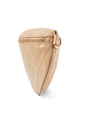 Quilted beige women's waist bag TOREC-0878B-81(Z25), side view of the product on a white background.-02