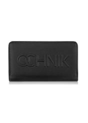 Black women's wallet with logo POREC-0362-99(W24)-01