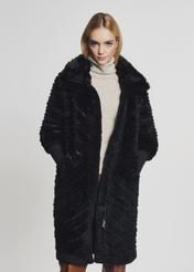 Women's fur coat with zipper closure FUTDF-0055-5501(Z22)-01