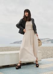 Beige midi skirt SPCDT-0125-1A(W26)