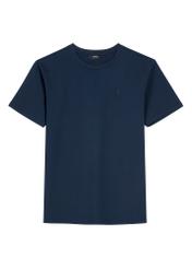 Navy blue men's T-shirt TSHMT-0120-7E(W26), front product view on white background.