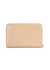 Beige leather medium women's wallet PORES-0898R-81(Z25), product view from the back on a white background.