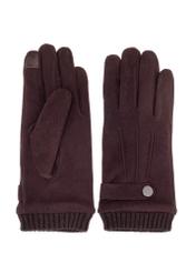 Brown insulated men's gloves REKMS-0077-90(Z25) - front product view on white background.