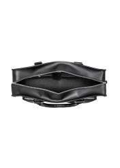 Black leather business briefcase TORMS-0531-99(Z26), product view inside on light background.