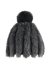 Women's grey fur cap CZADF-0034-94(Z25)