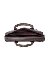 Brown leather men's bag TORMS-0459-89(Z25), product view from above on a white background.