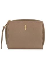 Women's small beige leather wallet PORES-0810-82(W24)-01