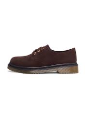 Dark brown suede women's shoes BUTYD-1353-1I(Z26), side view of the product on a white background.