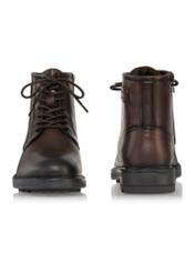 Brown leather men's boots BUTYM-0474-89(Z24)-06