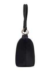 Black fabric women's handbag TOREN-0355-99(Z26), side view of the product on a white background.